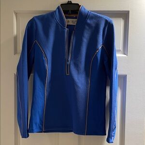 Original Penguin Textured Blue Quarter-Zip Pullover